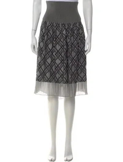 Pre-owned Mulberry Plaid Print Midi Length Skirt In Multi