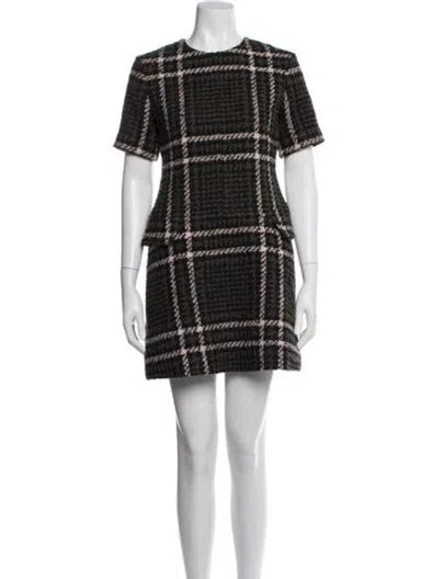 Pre-owned Mulberry Plaid Print Mini Dress In Black