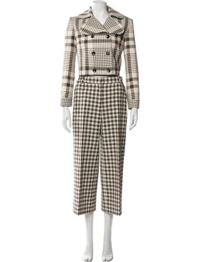 Pre-owned Mulberry Plaid Print Pantsuit In Neutral
