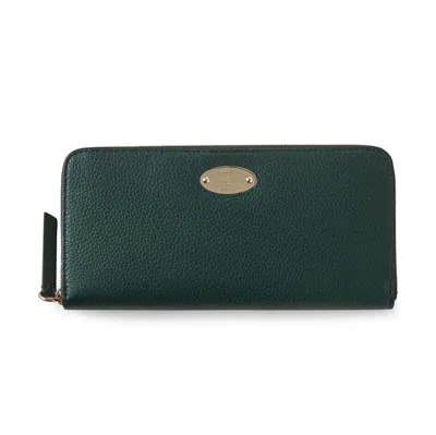 Mulberry Plaque 8cc Zip Wallet Scg In Green