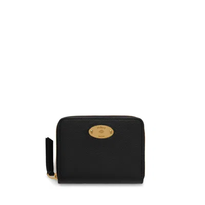 Mulberry Plaque Small Zip Around Purse - Black