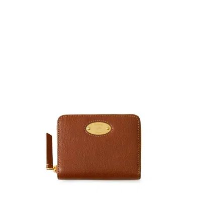 Mulberry Plaque Small Zip Around Purse - Oak In Purple