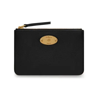 Mulberry Plaque Small Zip Coin Pouch Scg In Black