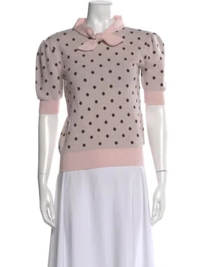 Pre-owned Mulberry Polka Dot Print Sweater In Pink