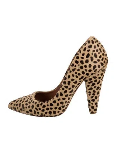 Pre-owned Mulberry Ponyhair Animal Print Pumps In Multi