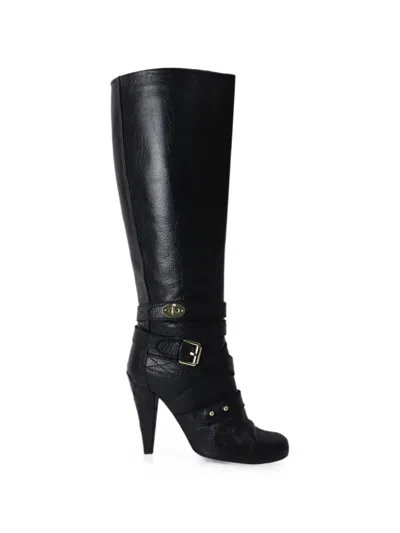 Pre-owned Mulberry Postman's Lock Knee-high Boots In Black