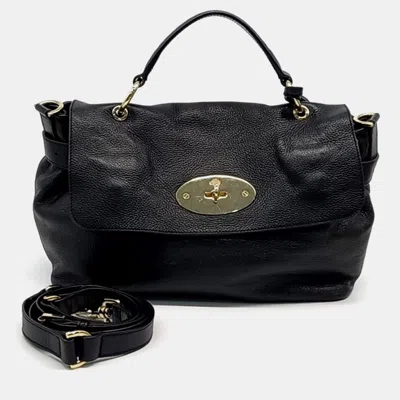 Pre-owned Mulberry Postman Lock Satchel Bag In Black