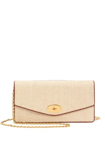 Mulberry Postman's Lock Woven Clutch Bag In Nude