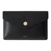 Mulberry Press Stud Envelope Pouch Black Micro Classic Grain In Black