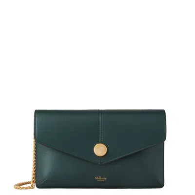 Mulberry Press Stud Pochette On Chain Micro Classic Grain In Pattern