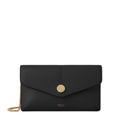 Mulberry Press Stud Pochette On Chain Micro Classic Grain In Pink