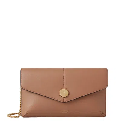 Mulberry Press Stud Pochette On Chain Micro Classic Grain In Red