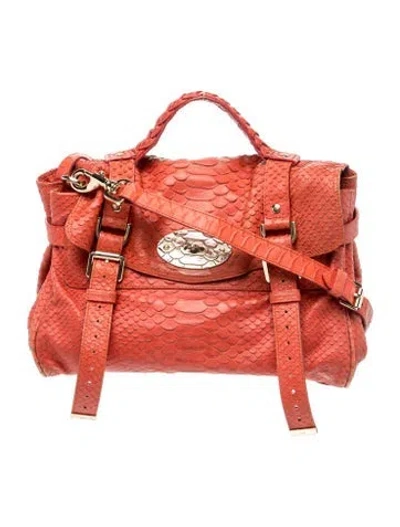 Pre-owned Mulberry Python Alexa Large In Red