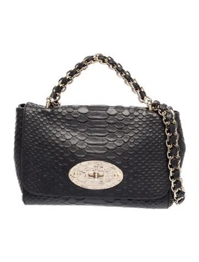 Pre-owned Mulberry Python Top Handle Bag In Black