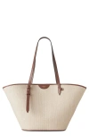 Mulberry Raffia Basket Tote In Brown