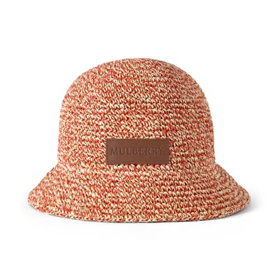 Mulberry Raffia Bucket Hat In Brown