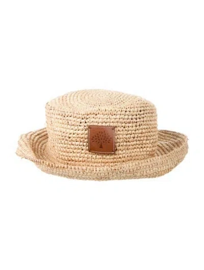 Pre-owned Mulberry Raffia Bucket Hat In Neutrals