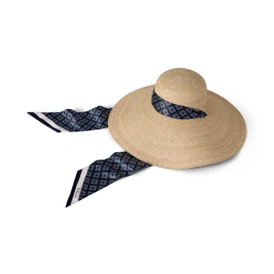 Mulberry Raffia Scarf Tie Sun Hat In Orange