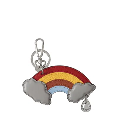 Mulberry British Rainbow Charm Keyring In Multi