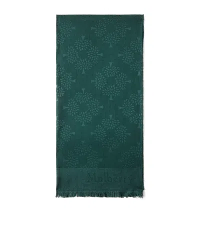 Mulberry Rectangular Tree Scarf In Green