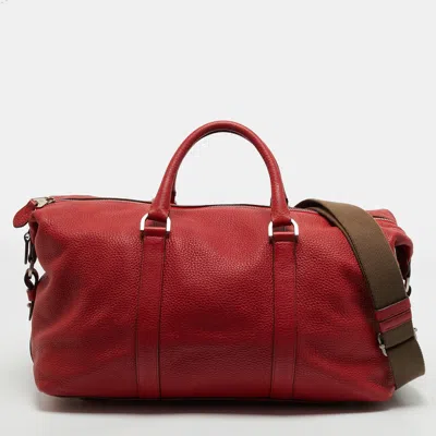 Pre-owned Mulberry Red Leather Duffel Bag