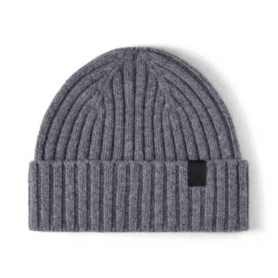Mulberry Ribbed Knit Beanie In Foggy Grey Merino Wool