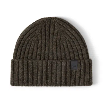 Mulberry Ribbed Knit Beanie In Juniper Green Merino Wool