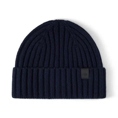 Mulberry Ribbed Knit Beanie In Night Sky Merino Wool