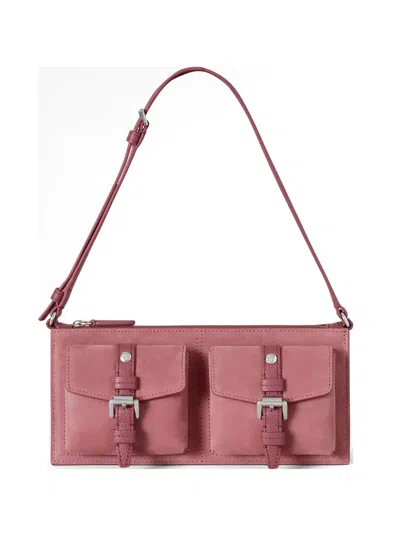 Mulberry Roxanne Buckled Suede Shoulder Bag In Pink