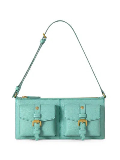 Mulberry Roxanne Buckle-detail Pebbled Shoulder Bag In Blue