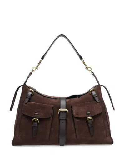Mulberry Roxanne Buckle-detail Suede Shoulder Bag In Brown