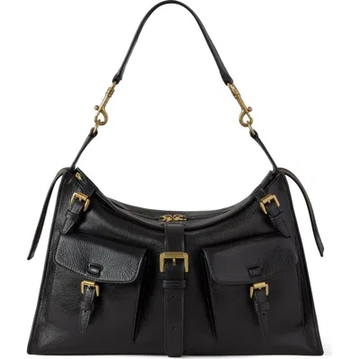Mulberry Roxanne High Shine Leather Shoulder Bag In Black