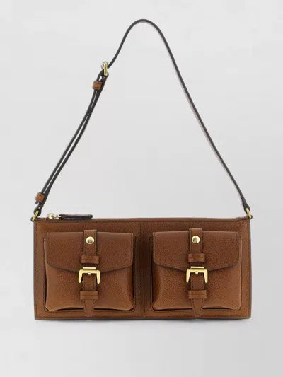 Mulberry Roxanne Mini Leather Crossbody Bag Buckle Strap In Brown