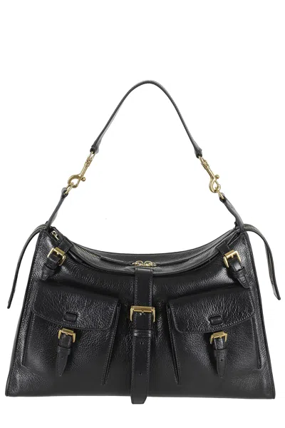 Mulberry Roxanne Shoulder High Shine Leather In Black
