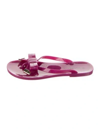 Pre-owned Mulberry Rubber Jelly Bow Sandals Rubber Flip Flops In Pink