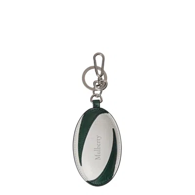 Mulberry Rugby-ball-design Keyring In Green