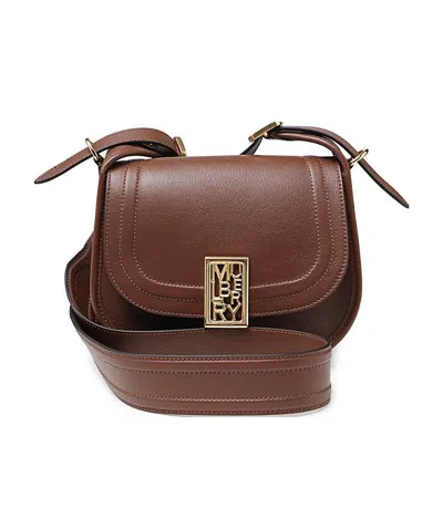 Mulberry Sadie Foldover Leather Bag In Brown