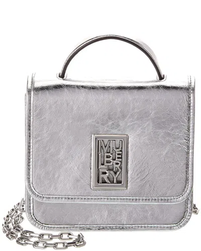 Mulberry Sadie Leather Crossbody In Silver