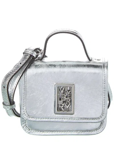 Mulberry Sadie Micro Leather Shoulder Bag In Silver
