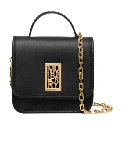 Mulberry Sadie Square Grained-leather Bag In Black