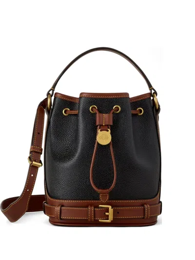 Mulberry Scotchgrain Buckle-detail Bucket Bag In Black