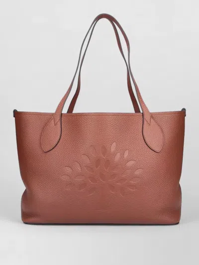 Mulberry Shoulder Bag Dual Handles Embossed Design In Brown