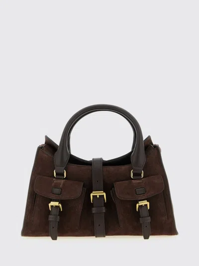 Mulberry Roxanne Brown Small Handbag With Adjustable And Removable Shoulder Strap And Two Front Pockets In Su