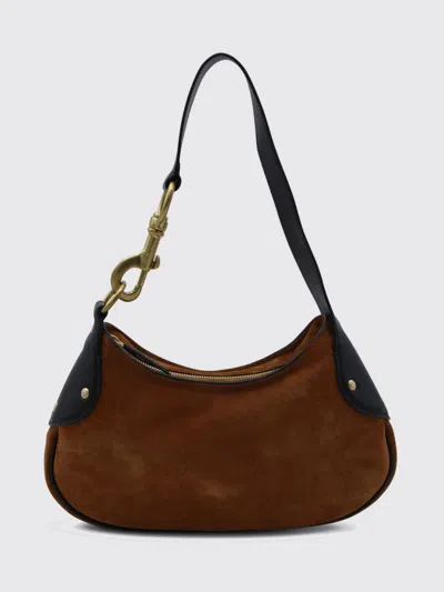Mulberry Hackney Brown Shoulder Bag With Logo Imprinted On The Front In Suede Woman