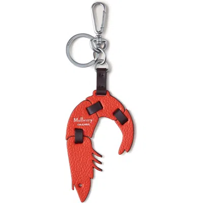 Mulberry Shrimp Puzzle Key Ring In Coral Orange