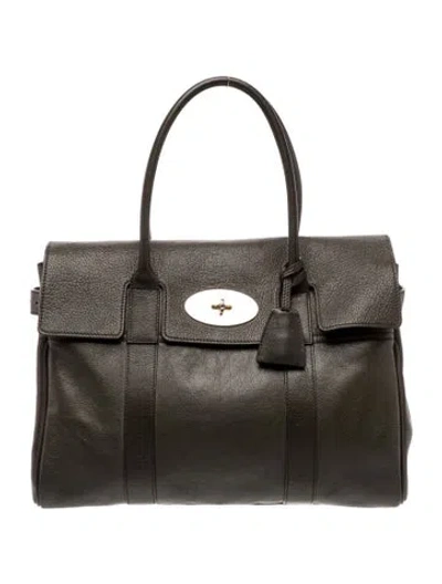 Pre-owned Mulberry Signature Top Handle Bag In Gray