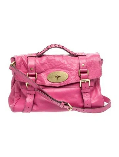 Pre-owned Mulberry Signature Top Handle Bag In Pink