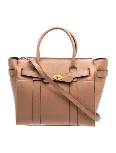 Pre-owned Mulberry Signature Zipped Bayswater Small In Pink