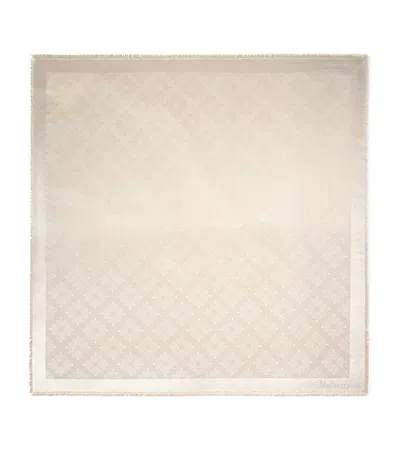Mulberry Silk-cotton Square Scarf In Neutral