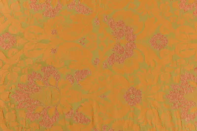 Pre-owned Mulberry Silk Fabric Remnant, Machine-made, England, 2000s In Orange